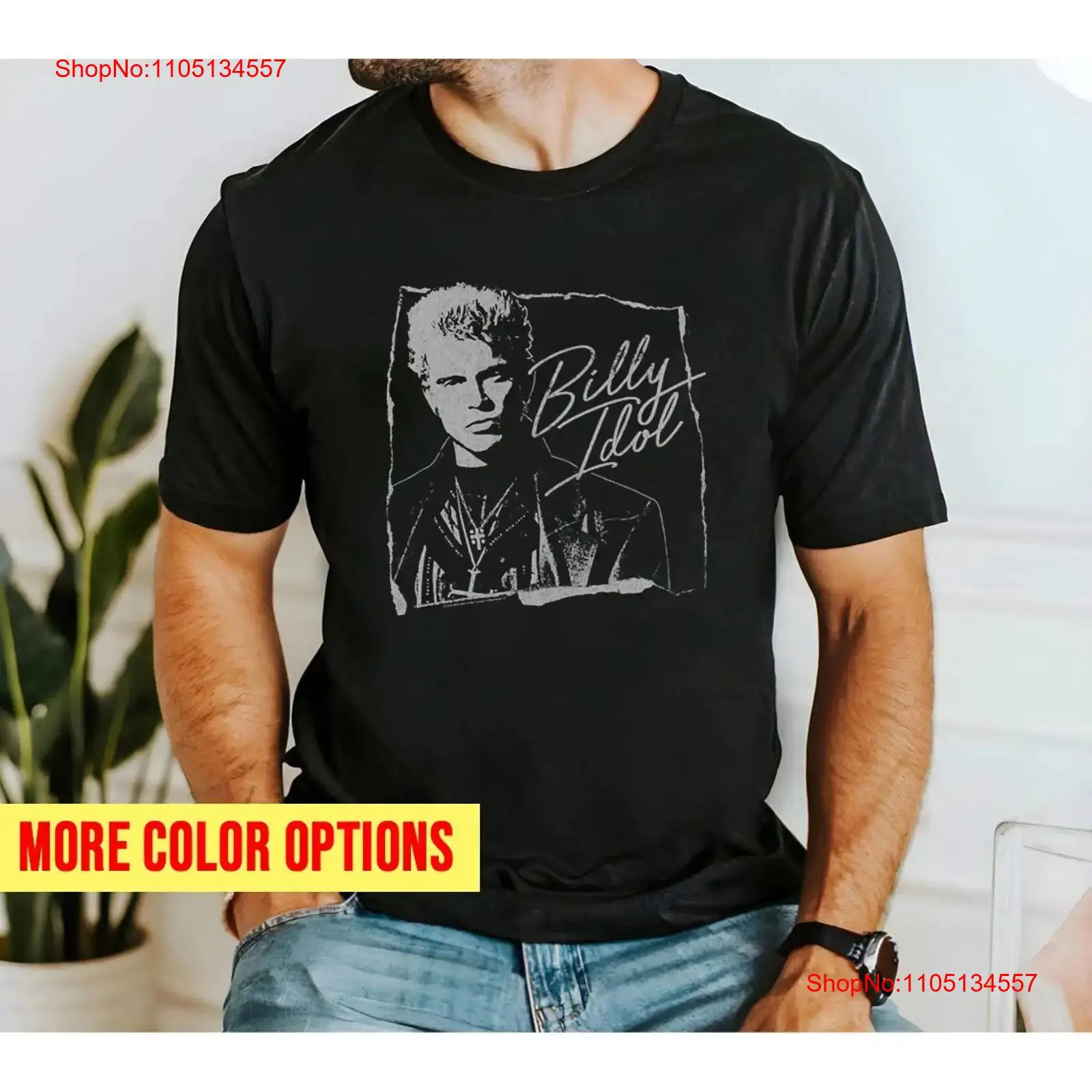 Vintage Fashion Wear - Billy Idol Torn and Cursive T