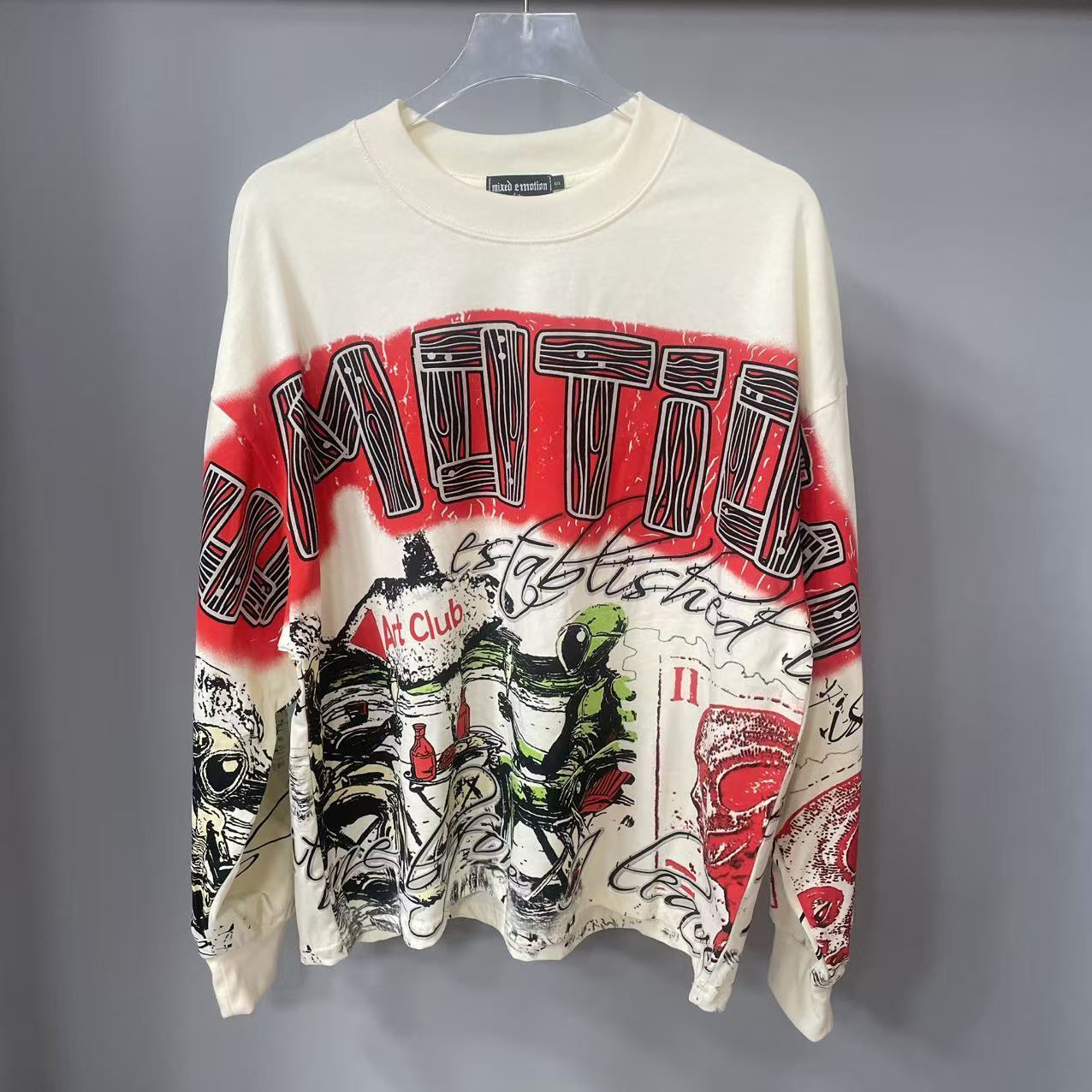 Vintage Fashion T Shirts - High Quality Designer MIXED-EMOTION Long sleeved