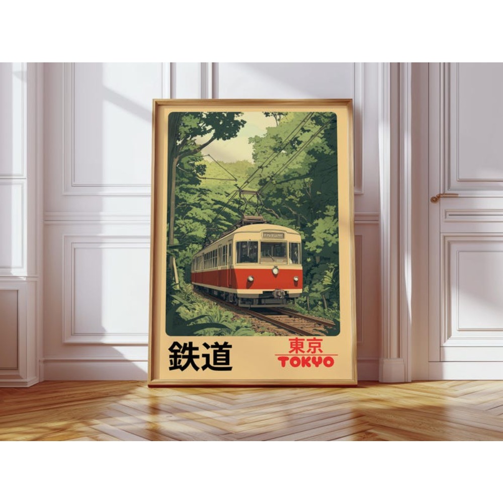 Vintage Fashion Japan - 1pcs Frameless Retro Tokyo Railway Poster