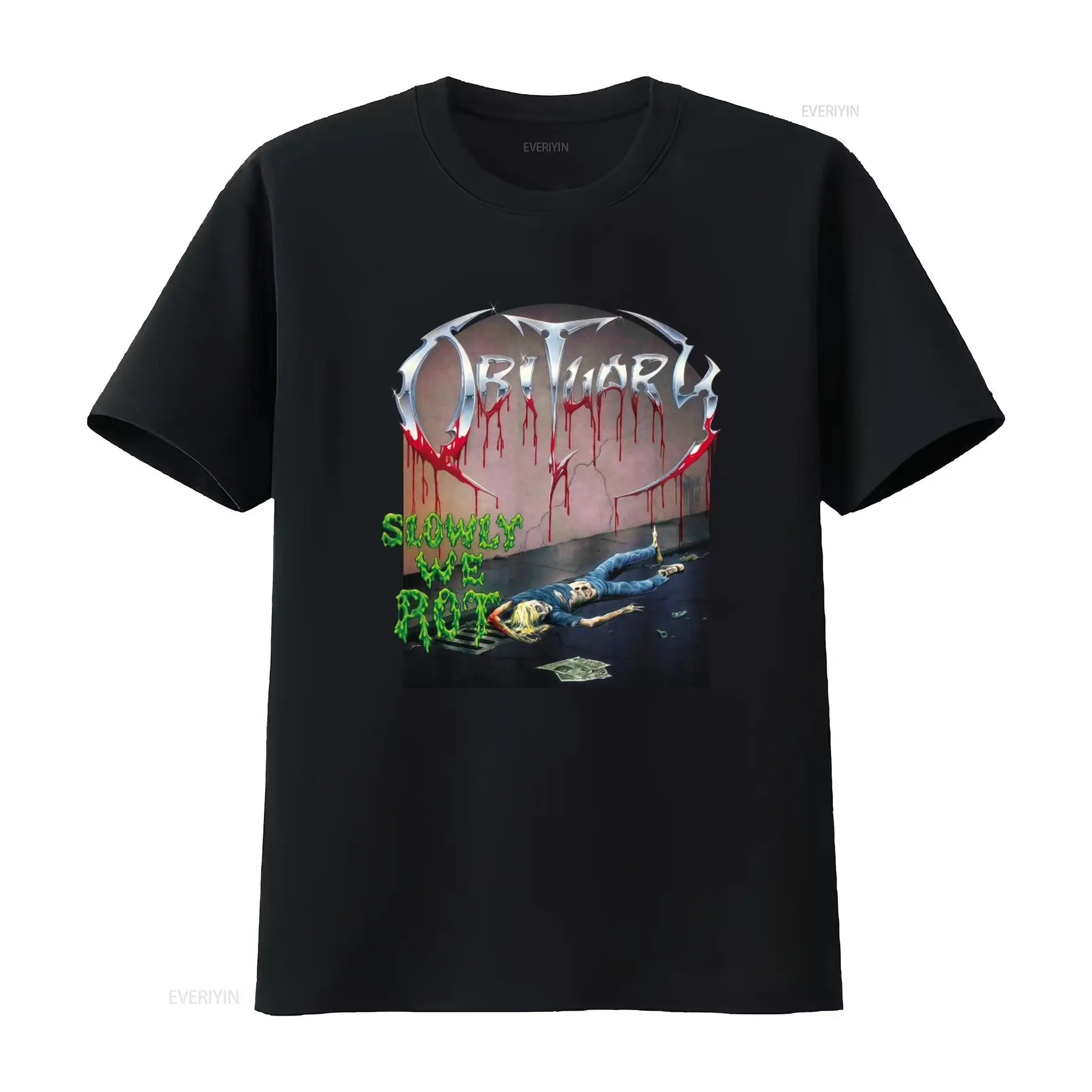 Vintage Fashion Obituaries - OBITUARY Slowly We Rot Print T