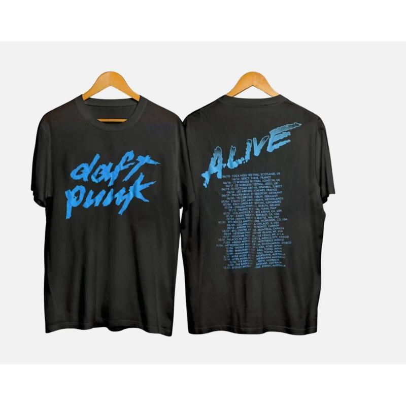 Vintage Fashion T Shirts - RARE Vintage 2007 Daft Punk Alive