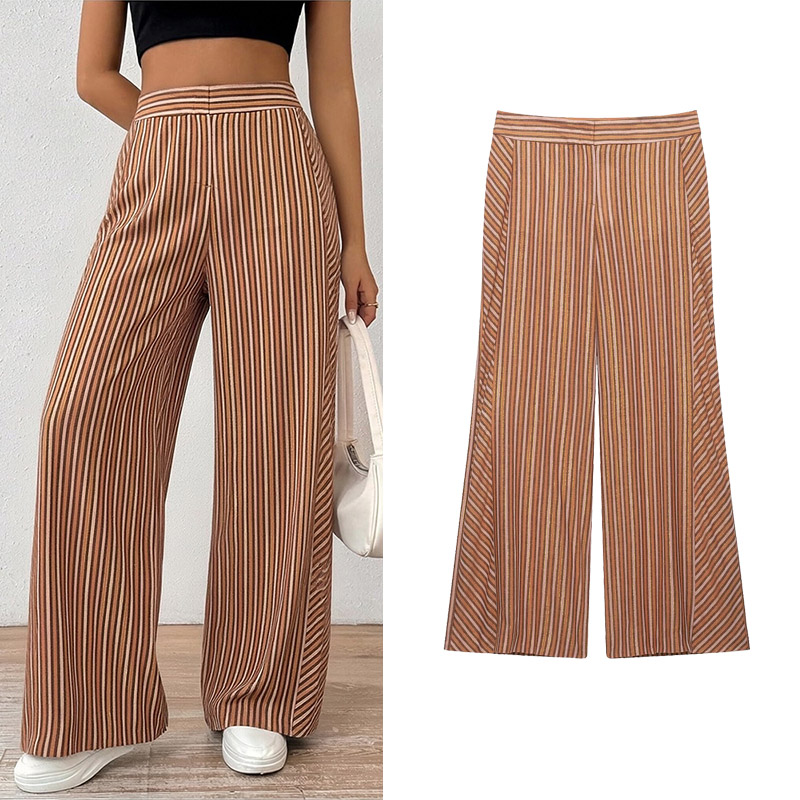 Vintage Fashion Wear - Vintage Striped Wide Leg Pants High