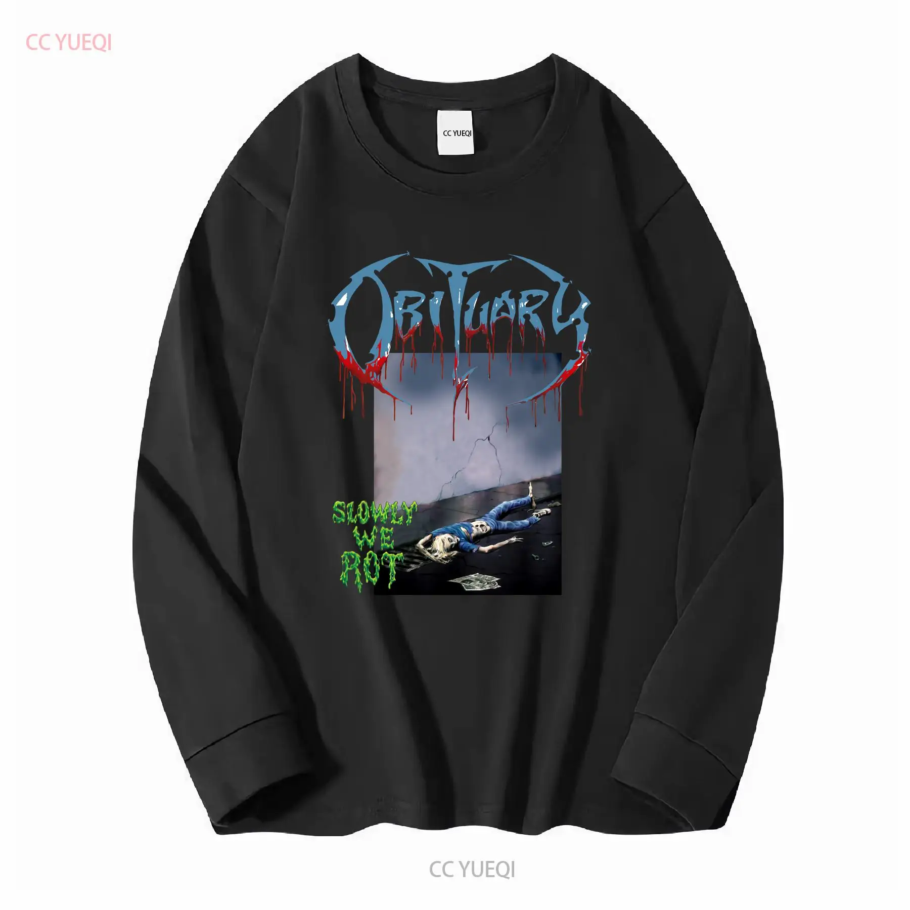 Obituary Slowly We Rot T shirt - Vintage Fashion Obituaries ulasan dan harga