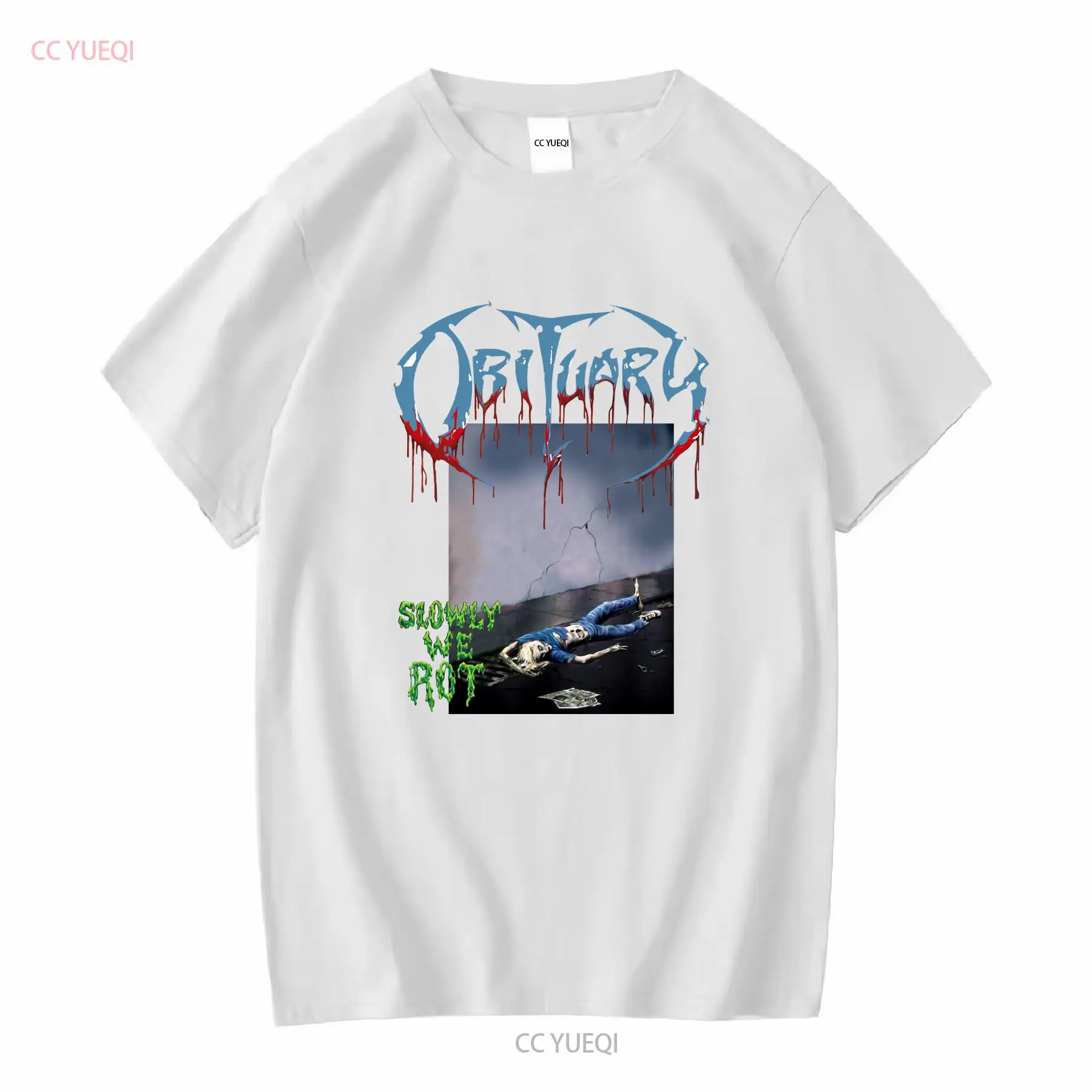 Obituary Slowly We Rot T shirt - Vintage Fashion Obituaries ulasan dan harga
