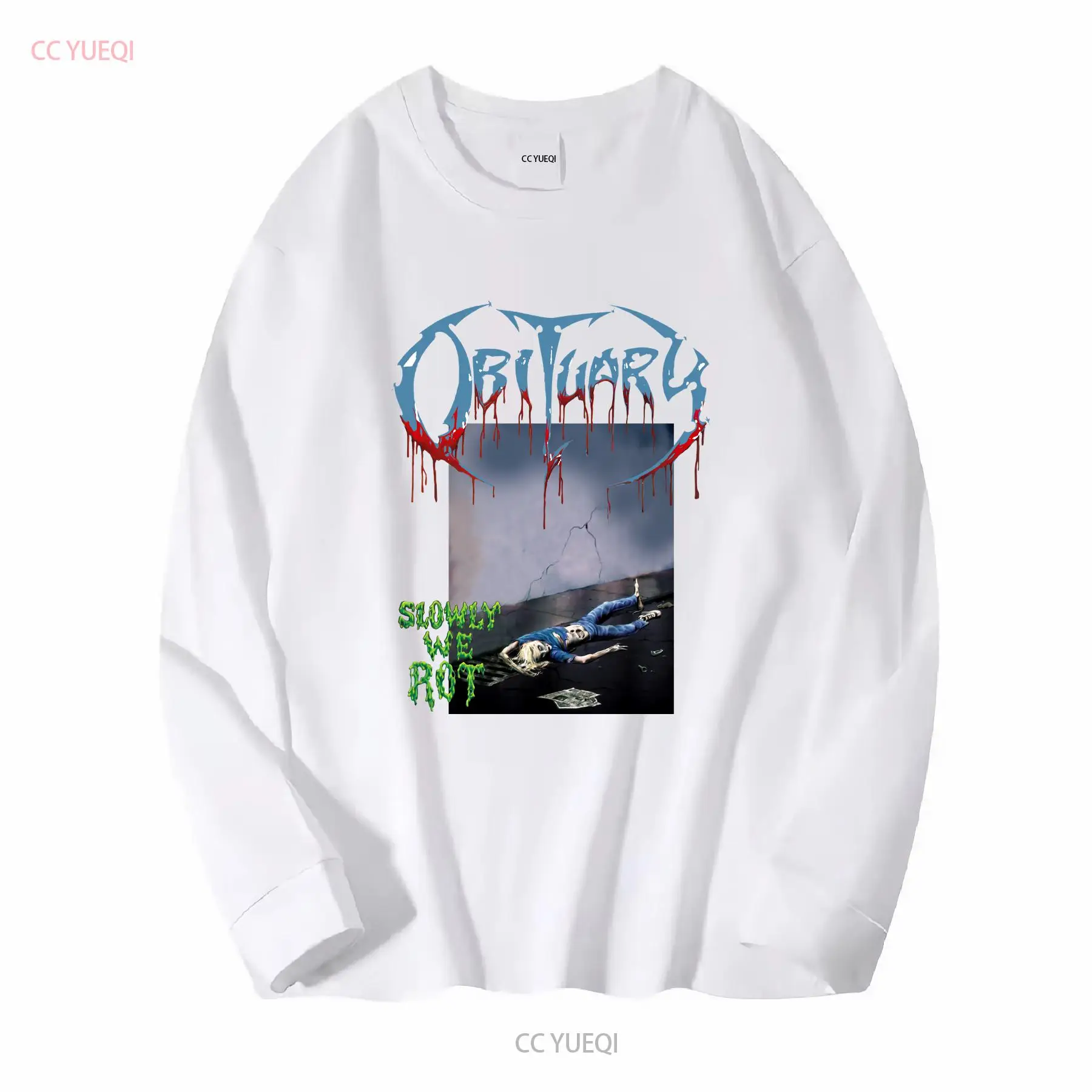 Obituary Slowly We Rot T shirt - Vintage Fashion Obituaries ulasan dan harga