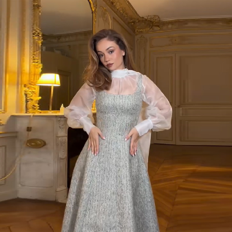 Vintage Elegant Solid Dress Su - Vintage Fashion In 2025 ulasan dan harga