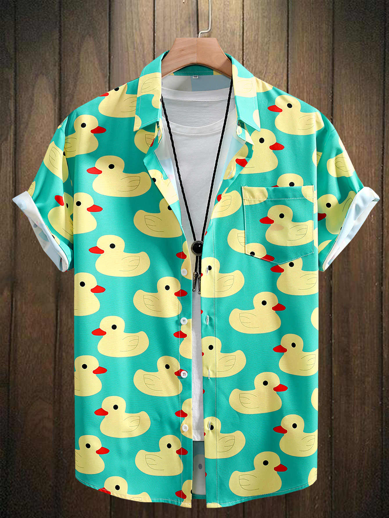 Men's Shirt Top, Rubber Duck P - Bowling Shirt Camp ulasan dan harga