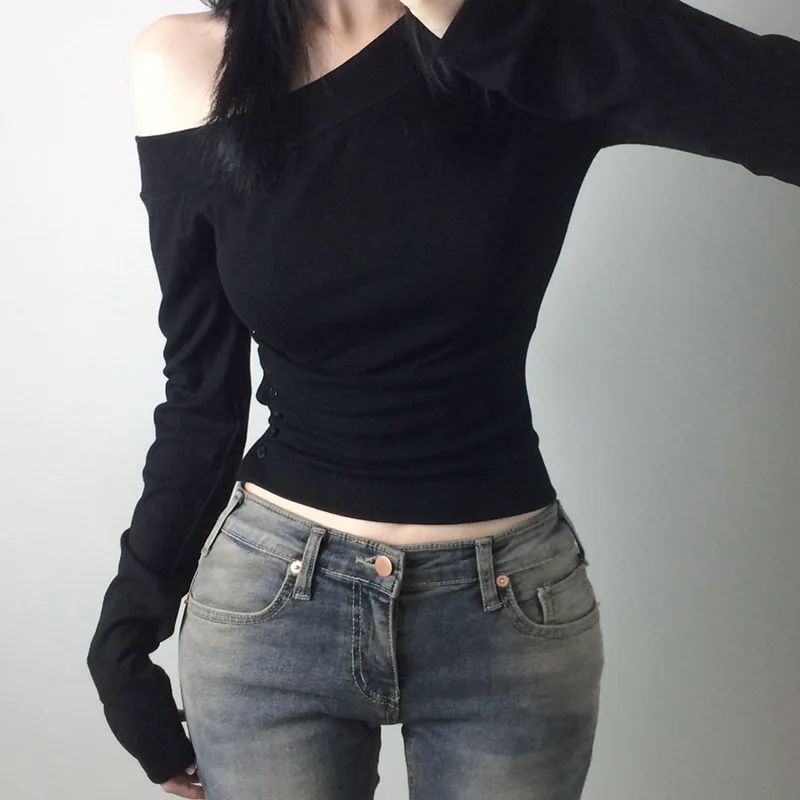 Y2K Vintage Pleated Button T-S - Vintage Fashion T Shirts ulasan dan harga