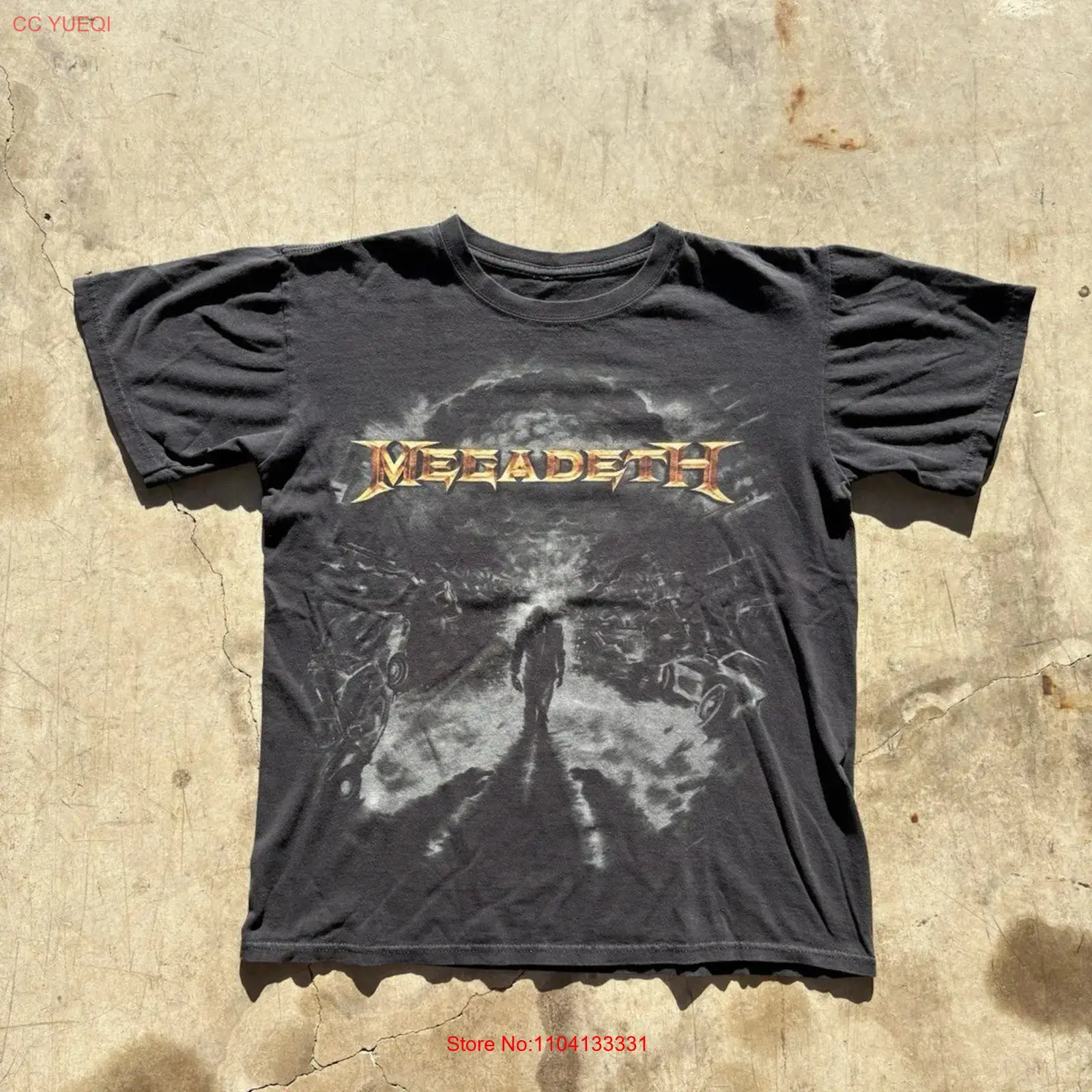 VTG 90s Y2K Anvil Megadeath Bl - Band Tee Faded 90S ulasan dan harga